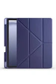 mastersonic Galaxy Tab A9 Kılıf Uyumlu MTSC Tri Folding Kalem Bölmeli Standlı Kılıf-Lacivert thumbnail 1
