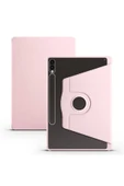 mastersonic Galaxy Tab S9 Plus Kılıf Uyumlu MTSC Termik Kalem Bölmeli Dönebilen Standlı Kılıf-Pembe thumbnail 1