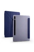mastersonic Galaxy Tab S7 Plus T970 Kılıf Uyumlu MTSC Tri Folding Kalem Bölmeli Standlı Kılıf-Lacivert thumbnail 1