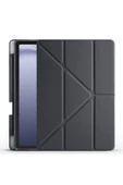 mastersonic Galaxy Tab A9 Kılıf Uyumlu MTSC Tri Folding Kalem Bölmeli Standlı Kılıf-Siyah thumbnail 1