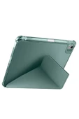 mastersonic iPad Air 11 2025 M3 Kılıf MTSC Tri Folding Kalem Bölmeli Standlı Kılıf - Açık Yeşil thumbnail 7