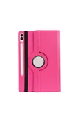 mastersonic Galaxy Tab S9 FE Plus Uyumlu MTSC Dönebilen Standlı Kılıf-Pembe Koyu thumbnail 3