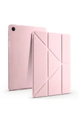 mastersonic Galaxy Tab A9 Plus Kılıf Uyumlu MTSC Tri Folding Kalem Bölmeli Standlı Kılıf-Rose Gold thumbnail 5