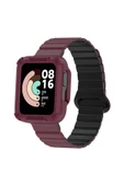 mastersonic Xiaomi Redmi Watch 1 Silikon Kordon MTSC KRD-105 Strap Kayış-Koyu Kırmızı-Siyah thumbnail 1