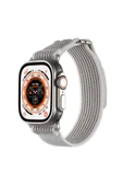 mastersonic Apple Watch Ultra 49mm Hasır Kordon MTSC KRD-106 Strap Kayış-Siyah-Gri thumbnail 6