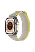 mastersonic Apple Watch Ultra 49mm Hasır Kordon MTSC KRD-106 Strap Kayış-Siyah-Gri thumbnail 3