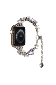 mastersonic Apple Watch 7 45mm MTSC KRD-115 Renkli Taş Tasarımlı Kordon-Rose Pembe thumbnail 6