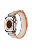mastersonic Apple Watch Ultra 49mm Hasır Kordon MTSC KRD-106 Strap Kayış-Beyaz - 2