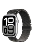 mastersonic Apple Watch 10 46mm MTSC KRD-121 Metal Hasır Kordon-Siyah - 1