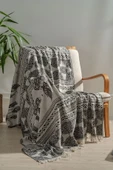 100% Pamuklu Koltuk Şalı TV Battaniyesi,130x170 cm Yüksek Kaliteli Pamuklu Kumaş - 1
