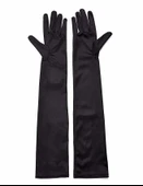 CEYLAN ADAM     Siyah Renk Likralı Dirseğe Kadar Uzun Kumaş Eldiven 40 cm thumbnail 4