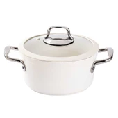 Tantitoni Deluxe Krem Seramik 5 Parça Tencere Seti thumbnail 4