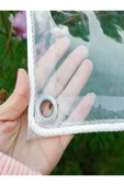 saran branda 100x200 Şeffaf Branda Kış Bahçe Perdesi 0,80mm Su Geçirmez Kapsüllü - 1