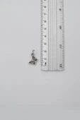 Minimalist Kelebek Örme Zincir Kolye - Antik Gümüş Kaplama - Kadın Erkek - 60 cm - 4