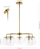 Mid Pirinç 5'lü Sarkıt Avize - 2