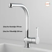 Premium Sıcak Soğuk Ayarlı Tek Kollu Aç Kapa Krom Lavabo Eviye Bataryası Modern Duvar Tipi Armatür thumbnail 1