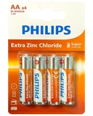 Philips Çinko AA Kalem Pil 1.5V 4lü Blister Paket R6L4B - 1