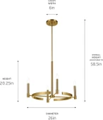 Tolaa Pirinç Eskitme 4'lü Sarkıt Avize - 3