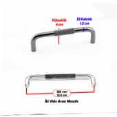 Tırtıklı Füme Metal Kulp 128 mm 12.8 cm Mobilya Çekmece Dolap Dolabı Modern Kapak Kulpları thumbnail 2