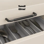 Tırtıklı Füme Metal Kulp 160 mm 16 cm Mobilya Çekmece Dolap Dolabı Modern Kapak Kulpları thumbnail 4