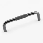 Tırtıklı Füme Metal Kulp 128 mm 12.8 cm Mobilya Çekmece Dolap Dolabı Modern Kapak Kulpları thumbnail 4
