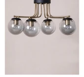 Dörtlü Siyah Camlı Eskitme Sarkıt Avize thumbnail 2