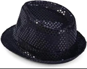 CEYLAN ADAM     Çocuk Boy Siyah Payetli Şapka Gösteri Şapkası Michael Jackson Şapkası 54 No thumbnail 1