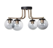 Dörtlü Siyah Camlı Eskitme Sarkıt Avize thumbnail 1