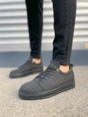 JET-152 Cool Bağcıklı Keten Erkek Günlük Spor Klasik Ayakkabı KST - Siyah thumbnail 2