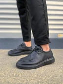 JET-170 Tornado Bağcıklı Cilt Erkek Günlük Spor Klasik Ayakkabı CST - Siyah thumbnail 2