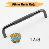 Tırtıklı Füme Metal Kulp 160 mm 16 cm Mobilya Çekmece Dolap Dolabı Modern Kapak Kulpları thumbnail 1