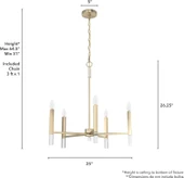 Sundo Altın 5'li Sarkıt Avize - 4