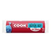 Cook Kokusuz Büyük Boy Çöp Torbası 65X80 cm 25 Paket x 10 Lu Rulo - 1