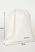 Rakerplus Krem 35x40 cm Unisex Ham Bez Büzgülü Sırt Ayakkabı Çantası - 3