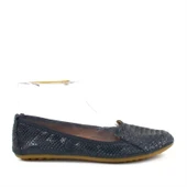 Siyah Croc Desenli Katlanabilir Kadın Babet thumbnail 3