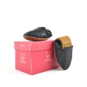 Siyah Croc Desenli Katlanabilir Kadın Babet thumbnail 5