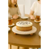 Akayev Traverten 28 Cm Ahşap Boncuk Ayaklı Sunumluk - 3