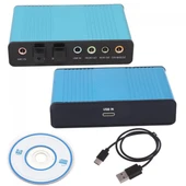 Usb type c 2.0 harici ses kartı 6 kanal 5.1 USB optik harici ses kartı thumbnail 5