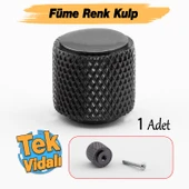 Tek Vidalı Çizgili Lüks Füme Renk Düğme Metal Kulp Çekmece Mobilya Mutfak Dolabı Dolap Kulbu Kulplar thumbnail 1