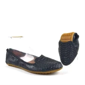 Siyah Croc Desenli Katlanabilir Kadın Babet thumbnail 1