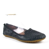 Siyah Croc Desenli Katlanabilir Kadın Babet thumbnail 2