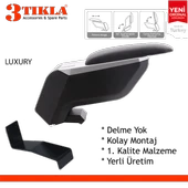 Lüks Set Peugeot 301 2010 Delmesiz Çelik Ayaklı Gri-Siyah Kolçak Kol Dayama, Direksiyon Kılıfı thumbnail 2