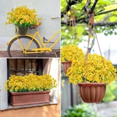 Nettenevime 12li Set Yapay Çiçek Sazlı Mine Sarı Renk 5 Dallı 33cm thumbnail 4