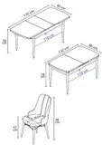Loft Barok Desen 80x132 Açılabilir Mdf Masa  Yemek Odası Takımı, Mutfak Takımı 6 Sandalye Cappucino - 5