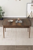 Loft Barok Desen 80x132 Açılabilir Mdf Masa  Yemek Odası Takımı, Mutfak Takımı 6 Sandalye Cappucino - 4