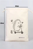Rakerplus Tbons Özel Tasarım 30x40 cm Ham Bez Büzgülü Ayakkabı Torbası - 2