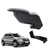 Dacia Sandero Stepway 2014 Delmesiz Çelik Ayaklı Siyah Kolçak Kol Dayama thumbnail 1