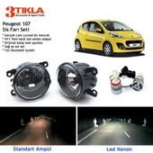 Peugeot 107 2005-2012 Beyaz Led Xenon Sis Farı Seti thumbnail 1