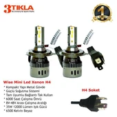 Wise Beyaz H4 Mini Led Xenon Şimşek Etkili 12000 Lümen thumbnail 2