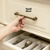 Talas Antik Sarı Eskitme Metal 224 mm 22.4 cm Mobilya Mutfak Çekmece Dolap Kulpu Kulbu Kulpları thumbnail 4